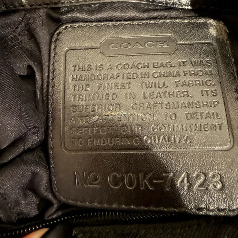 Vintage Coach Black Hobo Bag with Gold Accents - Picture 10 of 15
